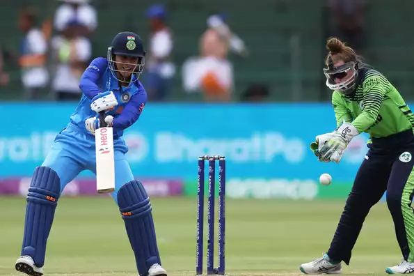 Smriti Mandhana scored 87 off 56 as India won the game against Ireland to book a semis berth